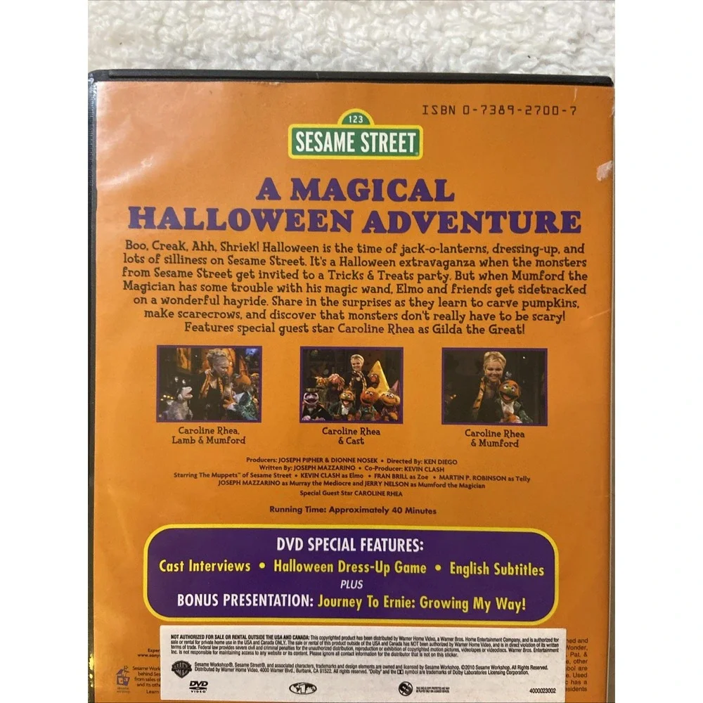Sesame‎ Street A Magical Halloween Adventure DVD Caroline Rhea Muppets Elmo